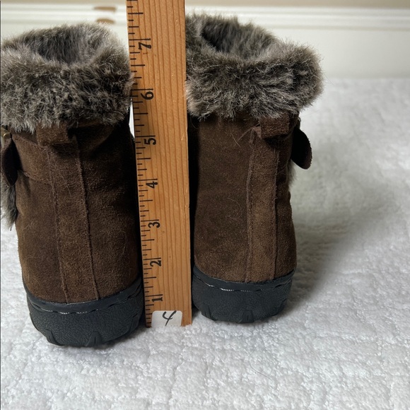 KHOMBU brown suede leather and faux fur ankle snow boots 7 - Picture 3 of 11